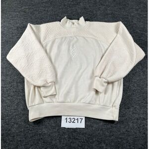 Vintage Choices from Gitano Sweatshirt Womens Medium Cream Mock Neck Casual
